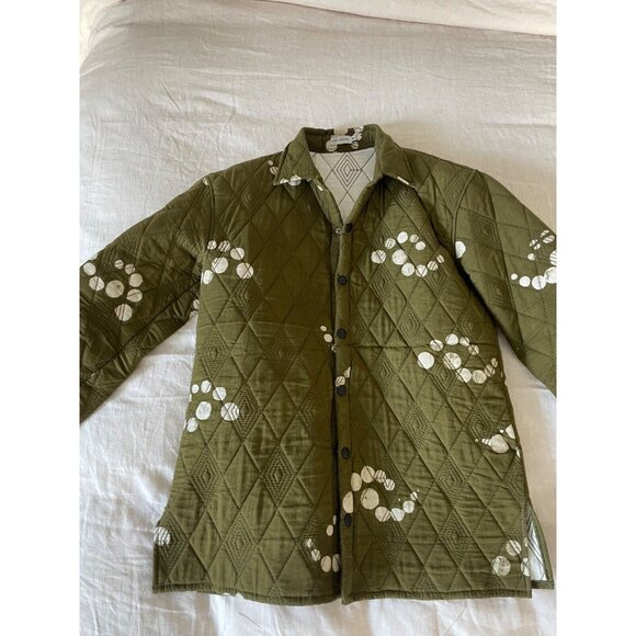 Post Imperial Didi Quilted Shirt Jacket in Moss Green - Picture 1 of 7
